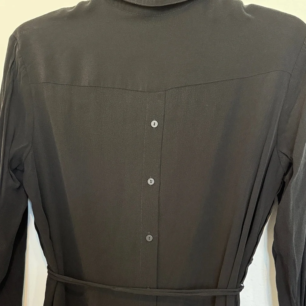 ALLSAINTS Black Anya Long Sleeve Button Down Dress